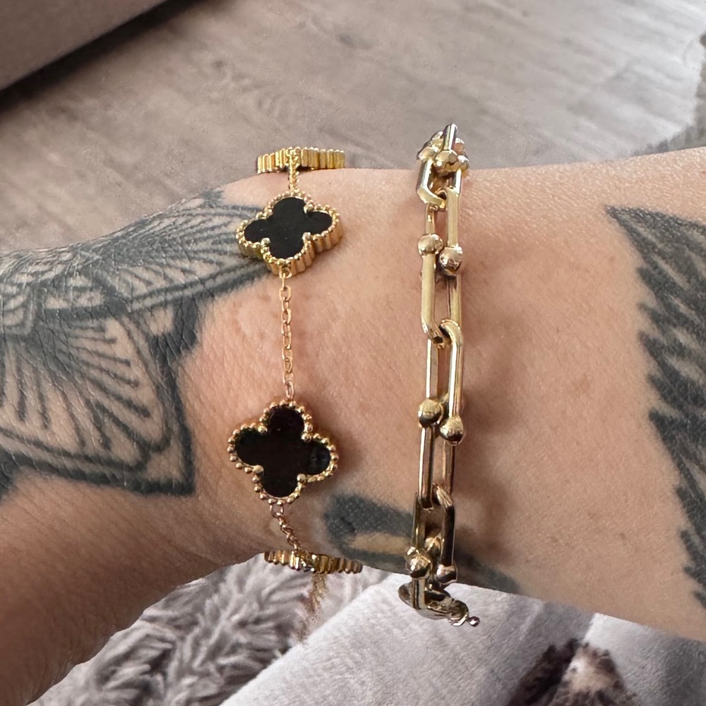 13mm Clover 18kt gold stainless steel bracelet - Picture 4 of 8